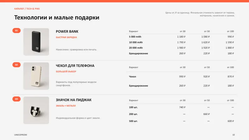 Слайд 10: техника и малые подарки